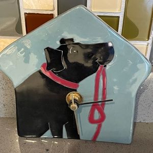 Ceramic dog wall clock